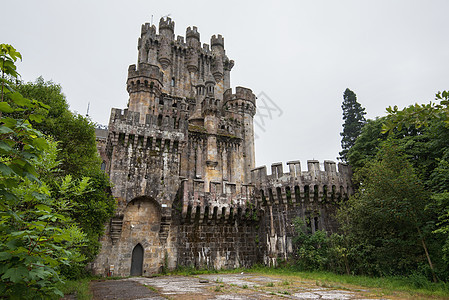 西班牙巴斯克州布顿城堡旅行石头防御地标农村历史历史性假期旅游游客图片