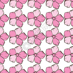 无缝矢量纹理 时装指纹的优雅样板 粉红色花朵的树种图案图片