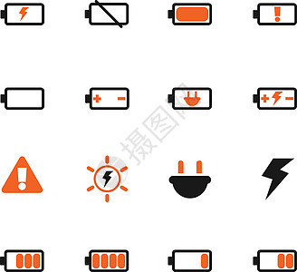 电池颜色图标 se插座电压充值电气闪电力量充电器碱性收费活力图片