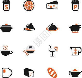 食物和厨房图标 se面包煤气灶平底锅气体杯子茶壶橙子盘子柠檬胡椒盒图片