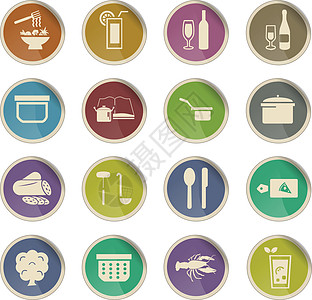 食物和厨房图标 se蔬菜冰镇钢包玻璃勺子饮料木板平底锅图片