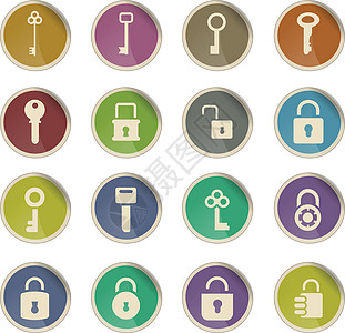 锁和钥匙图标 se编码锁孔安全挂锁图片