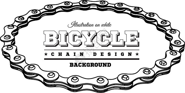 自行车链条呈圆形  3D设计蓝图插图圆圈金属工程绘画运动运输戒指摩托车图片