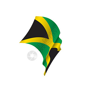牙买加它制作图案飞行黄色绿色黑色丝带白色国家海浪框架地理图片
