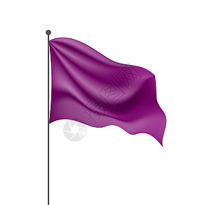 在白色背景上挥舞着紫色旗帜反射海浪插图徽章奢华商业磁带标签网络公告图片