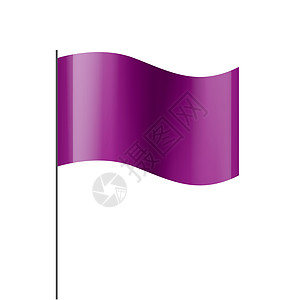 在白色背景上挥舞着紫色旗帜广告海浪标签材料织物奢华插图纺织品徽章丝带图片