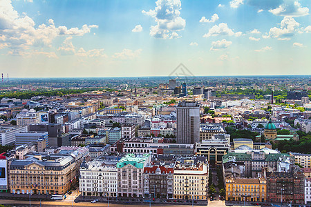 华沙天线大楼的空中观测图中心首都旅游文化市中心景观城市建筑学场景建筑图片