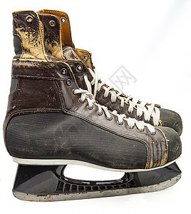 旧式皮革溜冰鞋体育冰球鞋溜冰者冰刀溜冰场运动运动员曲棍球器材冰球图片