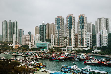 阿伯丁港阿伯丁台风掩蔽所建筑物建筑城市天线村庄垃圾景观市中心天际日落图片