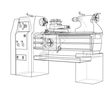 车床概念  3 的矢量渲染工厂工业数控机器生产乐器加工工程工具金工背景图片