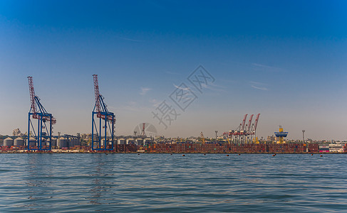 乌克兰敖德萨货运港集装箱码头 乌克兰建筑学荣誉运输地标港口出口船运码头商业工作图片