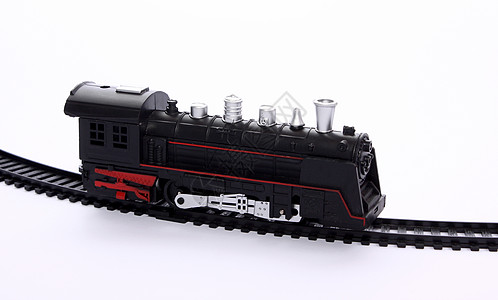 玩具轨道铁路轨道上的玩具机车背景