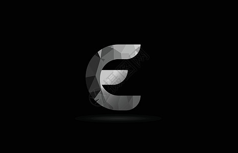 黑白字母e 徽标图标设计图片