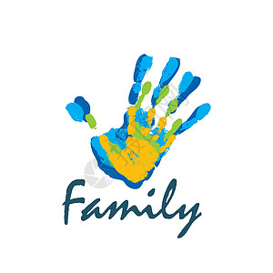 以手的形式家庭图标 它制作图案矢量手指创造力童年友谊母亲帮助父亲插图团体社会图片