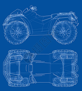 ATV 四轮摩托概念大纲 韦克托机器绘画车轮草图越野赛车车辆力量发动机运动图片
