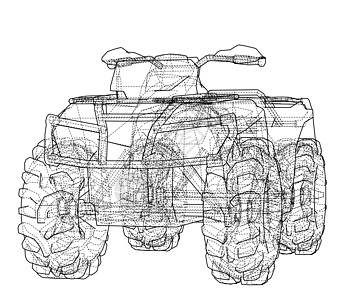 ATV 四轮摩托概念大纲 韦克托赛车越野插图车辆运动自行车地形发动机车轮汽车图片