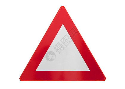 孤立的交通信号路标 - 三角形背景图片