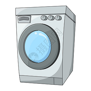 在白色背景上孤立的卡通洗衣机设计Name图片