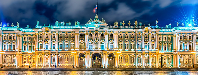 冬季宫的面孔 圣彼得堡埃米蒂亚博物馆 R文化风格旅行正方形博物馆地标蓝色建筑学晴天国家图片