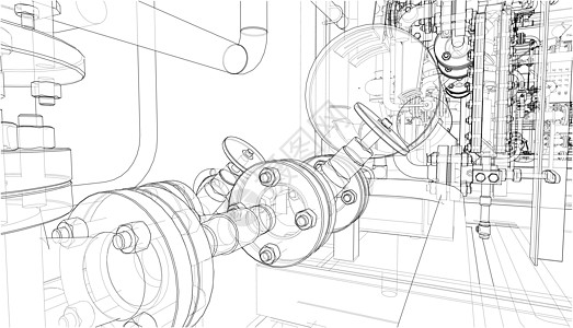 工业设备草图 韦克托管子资源技术龙头管道设施工厂活力阀门气体图片
