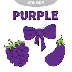 孤立的颜色紫色组矢量的插图-学习科洛图片