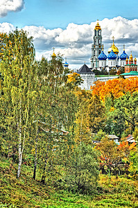 在俄罗斯莫斯科地区的修道院 人类发展报告大教堂宗教纪念碑教堂三位一体洋葱建筑学文化教会历史图片