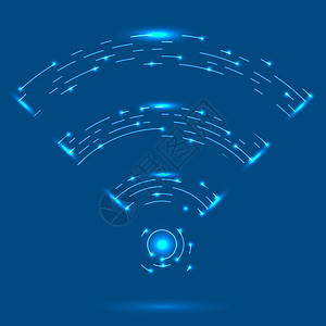 GPRS Logo 无线电波图标 无线网络蓝背景标志 移动概念符号图片