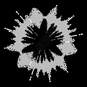 圆声波平衡器音效符号图标设计 孤立于声波音乐同心收音机波浪酒吧黑色波形圆圈标识图片