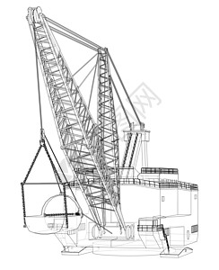 拉索手扶挖掘机 韦克托挖掘工人运输岩石搬运工工作煤炭力量草图机械图片