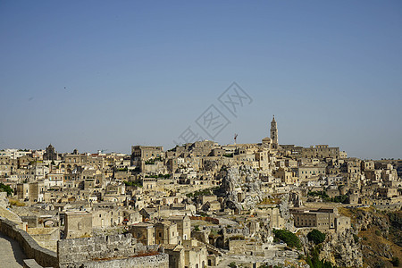 在 Matera  石头 上查看地标窑洞纪念碑历史性全景旅游文化风景城市古董图片