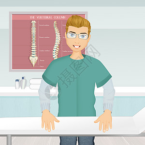 骨科病治疗插图生物学男性尾骨解剖学颈椎病图表医生椎骨骨骼图片