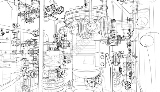 工业设备搭接量3d工厂力量草图绘画汽油技术植物阀门资源图片