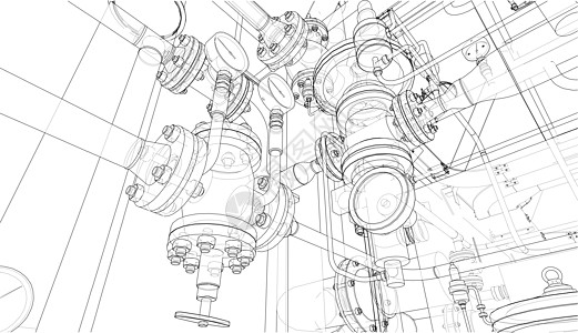 工业设备搭接量3d压力阀门燃料汽油设施龙头草图资源管子图片