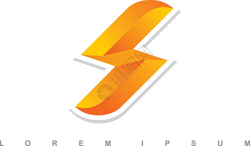 橙色雷电标志日志橙子金属板闪电黄色速度金属图片