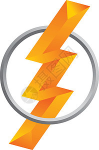 橙色雷电标志日志黄色金属板速度闪电橙子金属图片
