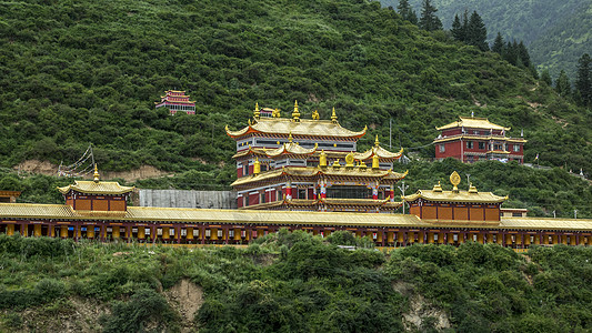 吉伊寺庙建筑寺庙经幡旅游旅行建筑物建筑学高清图片