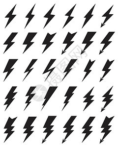 雷雷照明的黑色图标艺术天气卡通片闪电按钮螺栓活力力量图表危险图片