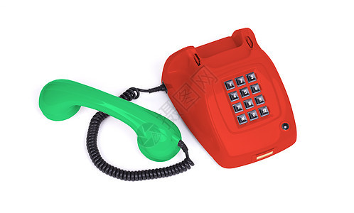 贵重电话  多彩商业电缆黑色塑料绳索桌子办公室手机红色耳机图片