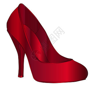 Ruby 滑动器拖鞋短剑脚跟绘画高跟鞋艺术艺术品鞋类插图红色图片