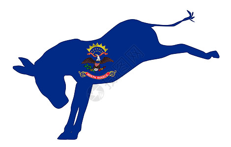北达科塔民主党艺术品艺术绘画插图电子政治派对动物旗帜图片