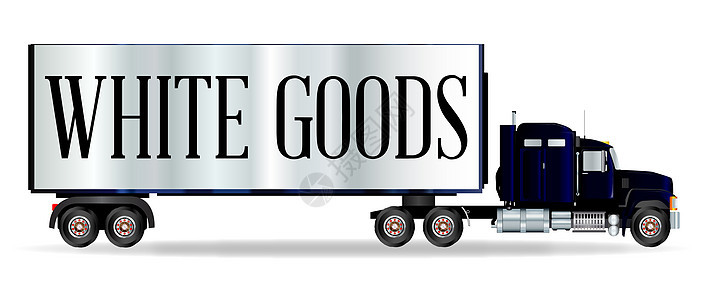 卡车拖拉机和白色货物的拖车登记货车载体出租车发动机运输司机船运机械货运车辆图片