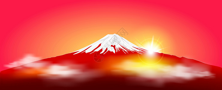 日出时的富士山图片