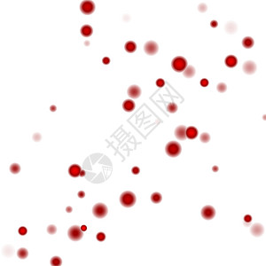 白色背景上的抽象散景圆红颜色图片