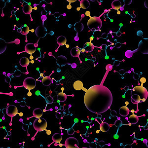 霓虹灯原子 3d 结构分子模型无缝模式矢量它制作图案图片