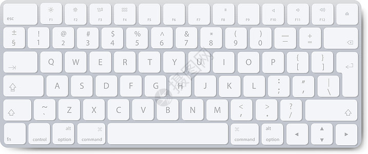 现代铝制计算机键盘孤立图片