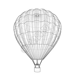 白色热气球轮廓热气球自由空气冒险旅行运输娱乐飞艇航班运动技术插画