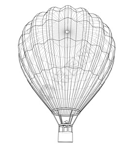 轮廓热气球空气白色条纹运动漂浮乐趣蓝图篮子冒险娱乐图片