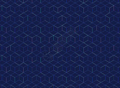 深蓝色背景上的抽象立方体图案 数字几何图片