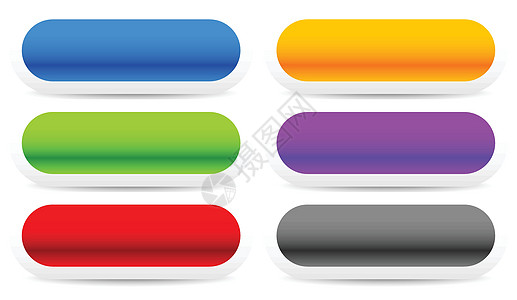 多种颜色的长方形按钮横幅背景集角落红色空白控制板标签橙子促销坡度蓝色圆形图片