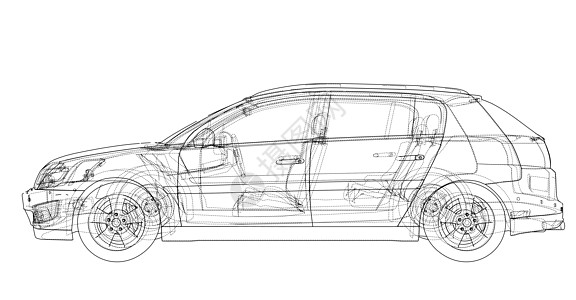概念车  3 的矢量渲染数字化技术绘画保险杠汽车草图陈列室车轮驾驶工程图片